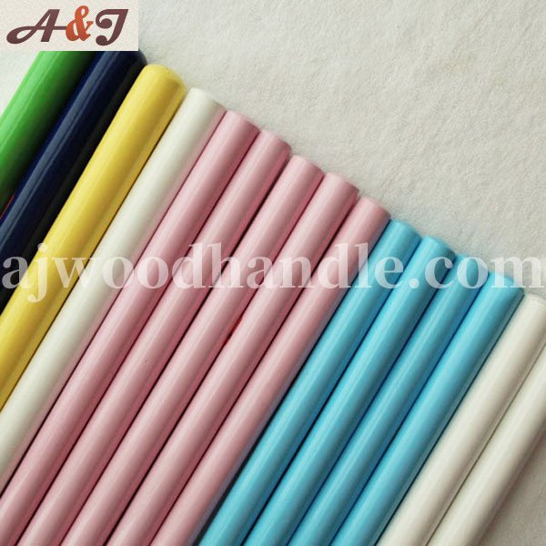 Factory directly wholesale color painted wood stick for brooms and brushes