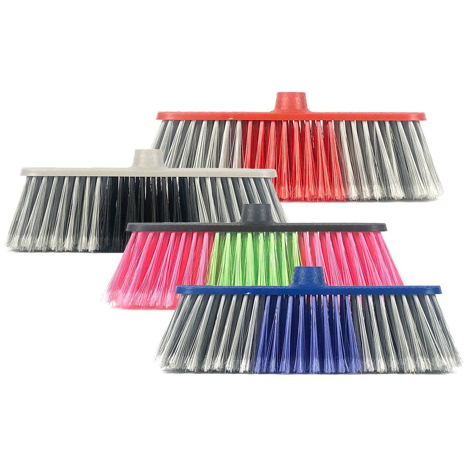 Factory Direct Household Cleaning Supplies Plastic Floor Sweeping Broom Head – Durable Synthetic Fiber Scrape Broom for Kitchen Bathroom Warehouse